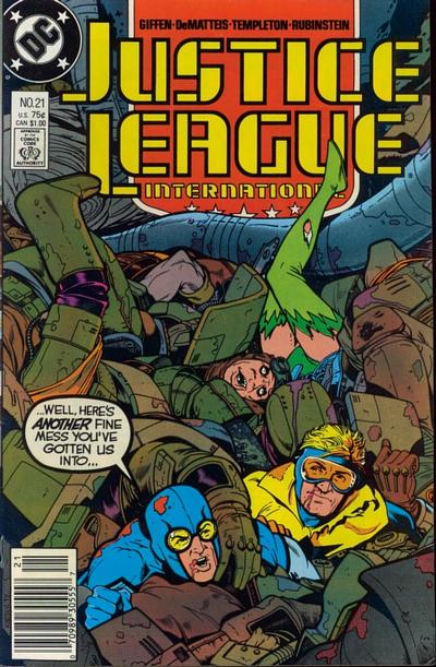 Cover for Justice League International (DC, 1987 series) #21 [Newsstand]