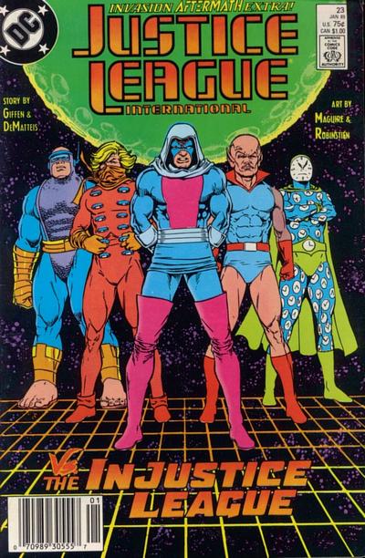 Cover for Justice League International (DC, 1987 series) #23 [Newsstand]