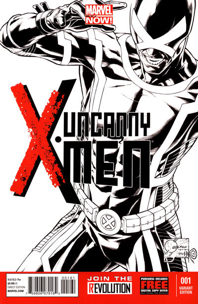 Cover for Uncanny X-Men (Marvel, 2013 series) #1 [Sketch Variant Cover by Joe Quesada]