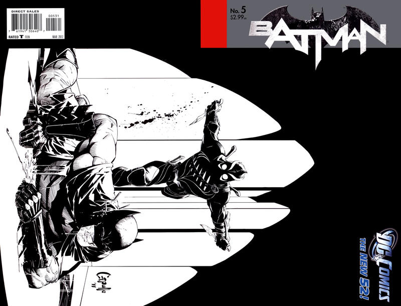 Cover for Batman (DC, 2011 series) #5 [Greg Capullo Black & White Wraparound Cover]