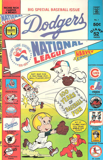 Cover for Richie Rich, Casper and Wendy -- National League (Harvey, 1976 series) #1 [Los Angeles Dodgers Cover]