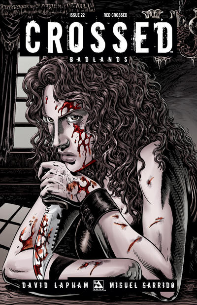 Cover for Crossed Badlands (Avatar Press, 2012 series) #22 [Red Crossed Variant Cover by Raulo Caceres]