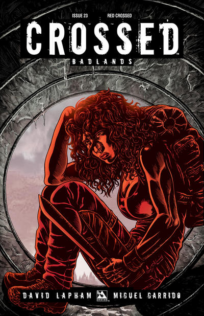 Cover for Crossed Badlands (Avatar Press, 2012 series) #23 [Red Crossed Variant Cover by Raulo Caceres]