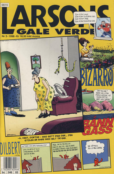 Cover for Larsons gale verden (Bladkompaniet / Schibsted, 1992 series) #3/1998