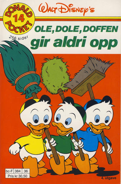 Cover for Donald Pocket (Hjemmet / Egmont, 1968 series) #14 - Ole, Dole, Doffen gir aldri opp [4. opplag]