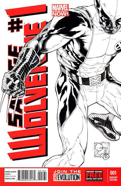 Cover for Savage Wolverine (Marvel, 2013 series) #1 [Joe Quesada Black & White Variant]