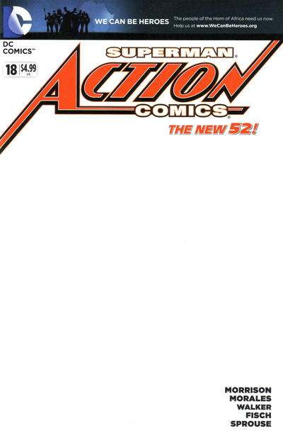 Cover for Action Comics (DC, 2011 series) #18 [We Can Be Heroes Blank Cover]