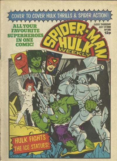 Cover for Spider-Man and Hulk Weekly (Marvel UK, 1980 series) #386