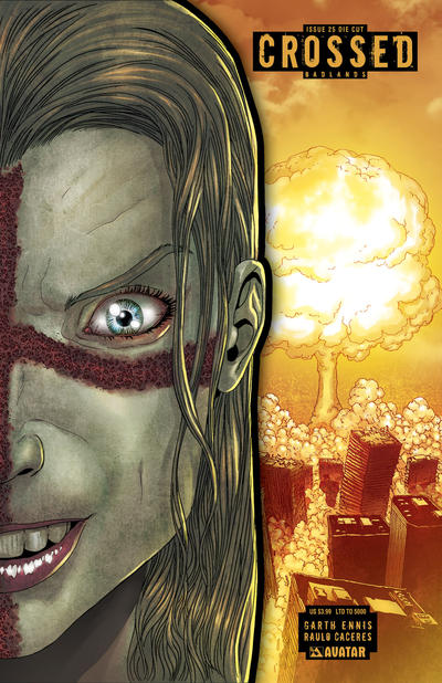 Cover for Crossed Badlands (Avatar Press, 2012 series) #25 [Die-Cut Variant Cover by Jacen Burrows]