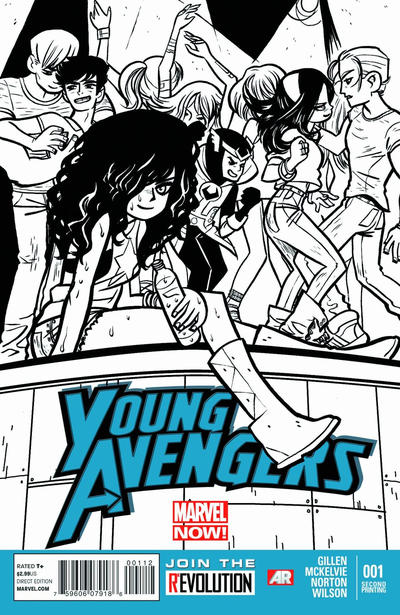 Cover for Young Avengers (Marvel, 2013 series) #1 [second printing / Bryan Lee O'Malley sketch variant]