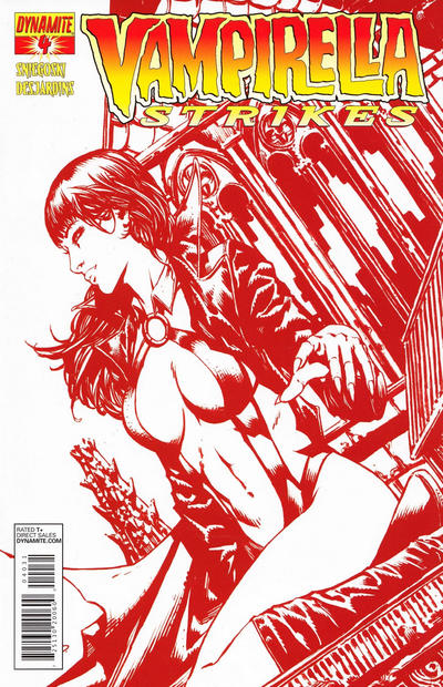 Cover for Vampirella Strikes (Dynamite Entertainment, 2013 series) #4 ["Blood Red" Exclusive Retailer Incentive Cover]