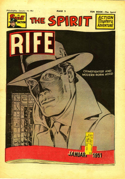 Cover for The Spirit (Register and Tribune Syndicate, 1940 series) #1/14/1951