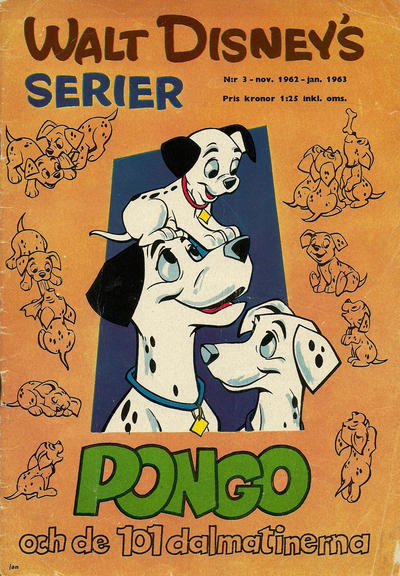 Cover for Walt Disney's serier (Hemmets Journal, 1962 series) #3/1962