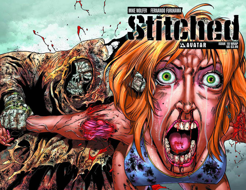 Cover for Stitched (Avatar Press, 2011 series) #10 [Wraparound Variant by Fernando Furukawa]