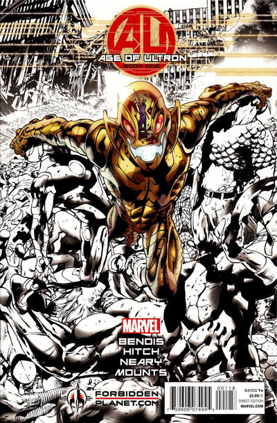 Cover for Age of Ultron (Marvel, 2013 series) #1 [Forbidden Planet Exclusive Variant by Bryan Hitch]