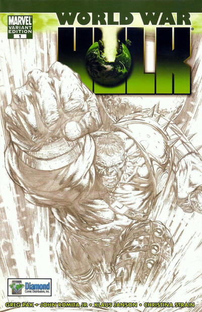 Cover for World War Hulk (Marvel, 2007 series) #1 [Diamond Distributors Exclusive Sketch Variant by David Finch]