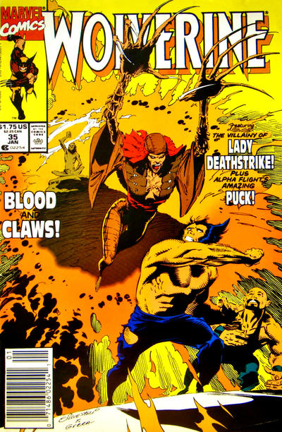Cover for Wolverine (Marvel, 1988 series) #35 [Newsstand]
