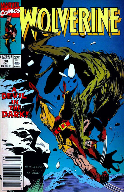 Cover for Wolverine (Marvel, 1988 series) #34 [Newsstand]