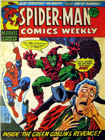 Cover for Spider-Man Comics Weekly (Marvel UK, 1973 series) #73