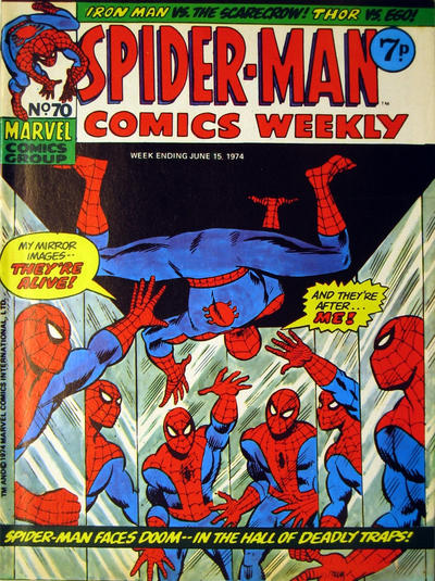 Cover for Spider-Man Comics Weekly (Marvel UK, 1973 series) #70