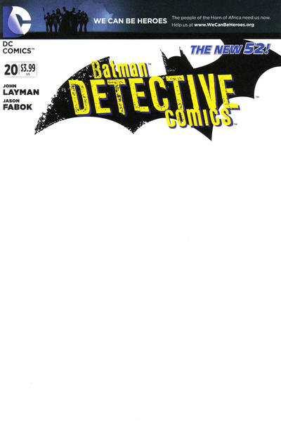 Cover for Detective Comics (DC, 2011 series) #20 [We Can Be Heroes Blank Cover]