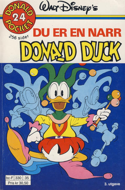 Cover for Donald Pocket (Hjemmet / Egmont, 1968 series) #24 - Du er en narr Donald Duck [3. opplag Reutsendelse 330 35]