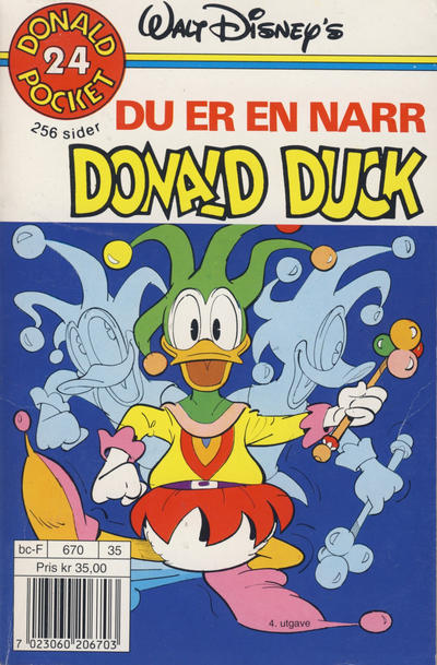 Cover for Donald Pocket (Hjemmet / Egmont, 1968 series) #24 - Du er en narr Donald Duck [4. opplag]