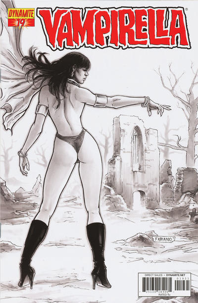Cover for Vampirella (Dynamite Entertainment, 2010 series) #19 [Black and White Fabiano Neves Cover]