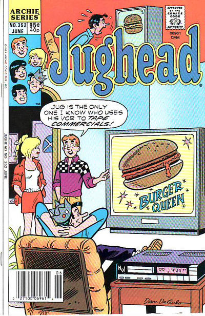 Cover for Jughead (Archie, 1965 series) #352 [95c/40p price variant]