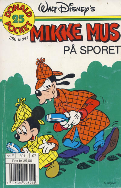 Cover for Donald Pocket (Hjemmet / Egmont, 1968 series) #25 - Mikke Mus på sporet [3. opplag Reutsendelse 391 07]