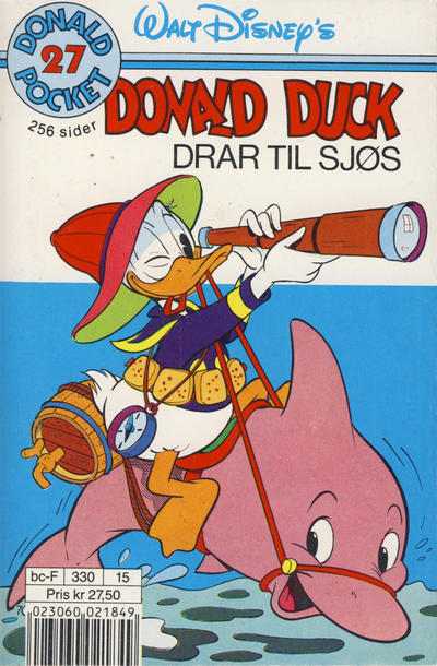 Cover for Donald Pocket (Hjemmet / Egmont, 1968 series) #27 - Donald Duck drar til sjøs [3. opplag Reutsendelse 330 15]