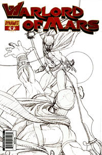 Cover Thumbnail for Warlord of Mars (Dynamite Entertainment, 2010 series) #9 [Joe Jusko Black & White Retailer Incentive Cover]