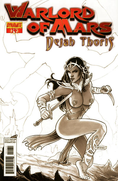 Cover for Warlord of Mars: Dejah Thoris (Dynamite Entertainment, 2011 series) #14 [Fabiano Neves Black & White Retailer Incentive]