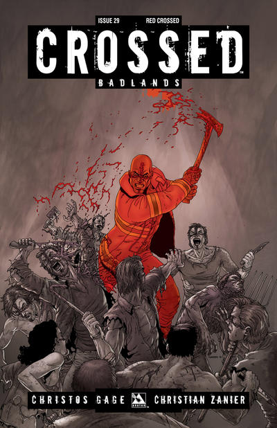 Cover for Crossed Badlands (Avatar Press, 2012 series) #29 [Red Crossed Variant by Jacen Burrows]