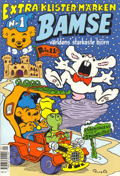Cover for Bamse (Serieförlaget [1980-talet]; Hemmets Journal, 1990 series) #1/1992 (218)