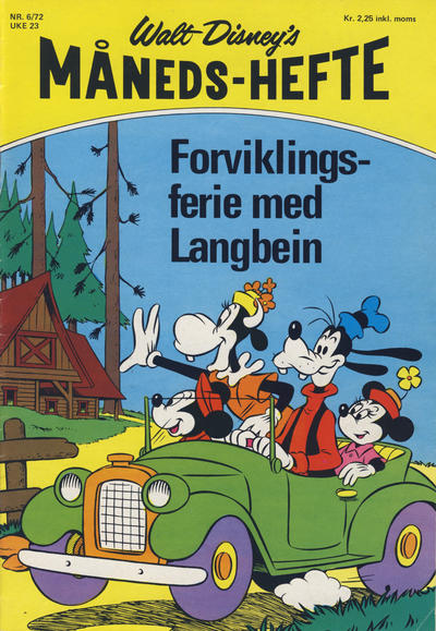 Cover for Walt Disney's månedshefte (Hjemmet / Egmont, 1967 series) #6/1972