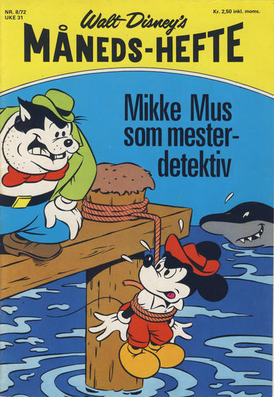 Cover for Walt Disney's månedshefte (Hjemmet / Egmont, 1967 series) #8/1972