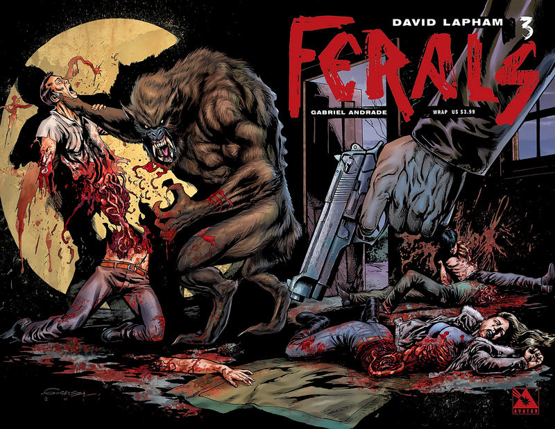 Cover for Ferals (Avatar Press, 2012 series) #3 [Wraparound Variant Cover by Gabriel Andrade]