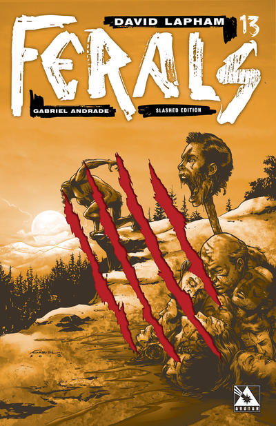 Cover for Ferals (Avatar Press, 2012 series) #13 [Slashed Edition Variant Cover by Gabriel Andrade]