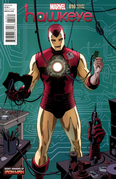 Cover for Hawkeye (Marvel, 2012 series) #10 [Variant Edition - Many Armors of Iron Man]
