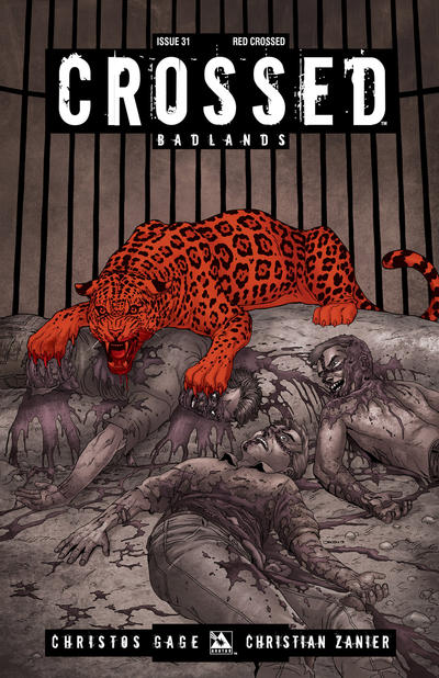 Cover for Crossed Badlands (Avatar Press, 2012 series) #31 [Red Crossed Variant by Jacen Burrows]