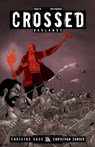 Cover for Crossed Badlands (Avatar Press, 2012 series) #32 [Red Crossed Variant by Jacen Burrows]