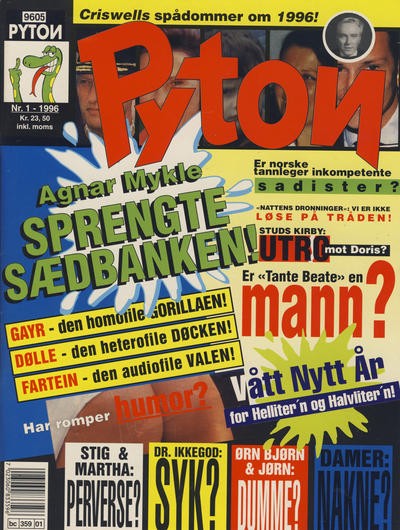 Cover for Pyton (Bladkompaniet / Schibsted, 1988 series) #1/1996