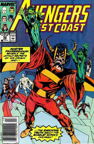 Cover for Avengers West Coast (Marvel, 1989 series) #52 [Newsstand]