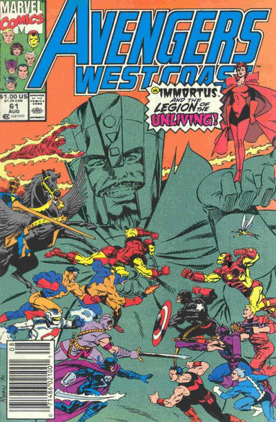 Cover for Avengers West Coast (Marvel, 1989 series) #61 [Newsstand]