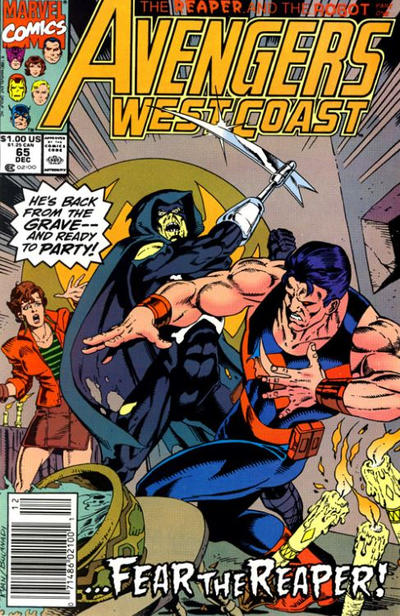 Cover for Avengers West Coast (Marvel, 1989 series) #65 [Newsstand]