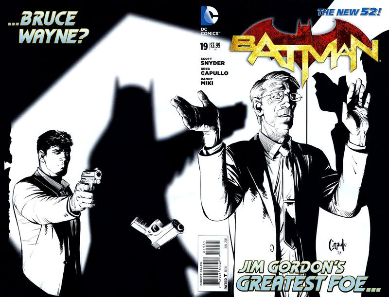 Cover for Batman (DC, 2011 series) #19 [Greg Capullo Black & White Wraparound Cover]