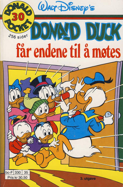 Cover for Donald Pocket (Hjemmet / Egmont, 1968 series) #30 - Donald Duck får endene til å møtes [4. opplag Reutsendelse 330 35]
