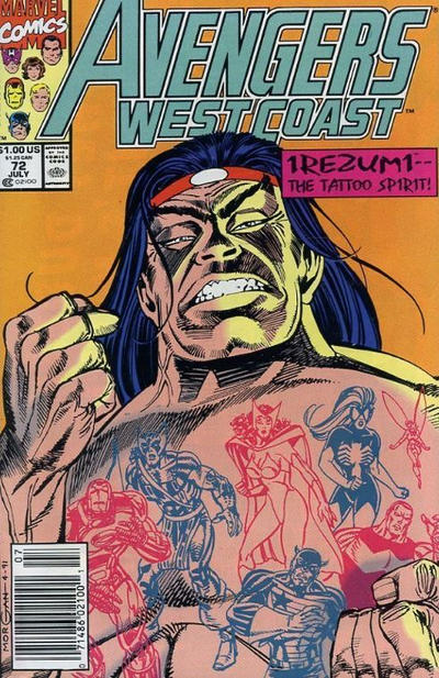 Cover for Avengers West Coast (Marvel, 1989 series) #72 [Newsstand]