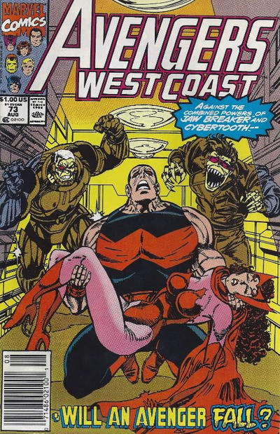 Cover for Avengers West Coast (Marvel, 1989 series) #73 [Newsstand]